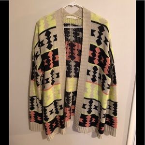 Lush Aztec Print Cardigan